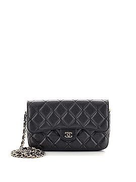 Chanel Classic Flap Phone Holder with Chain Quilted Caviar (view 1)
