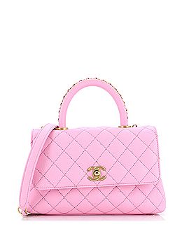 Chanel Coco Top Handle Bag Quilted Caviar with Chain Detail Handle Mini (view 1)