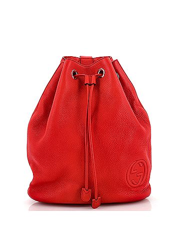 Gucci leather drawstring online backpack