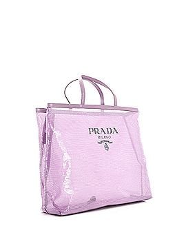 Prada Logo Open Tote Sequined Mesh Large (view 2)