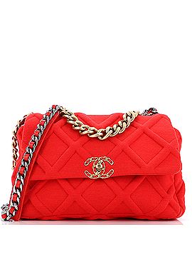Chanel 19 Flap Bag Quilted Jersey Large (view 1)