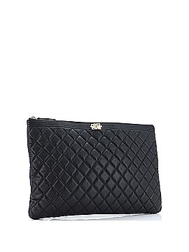 Chanel Boy O Case Clutch Quilted Caviar Large (view 2)