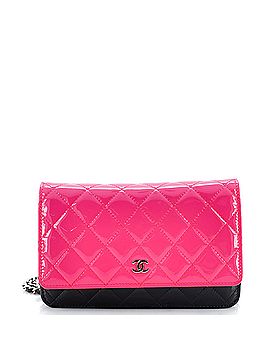 Chanel Bicolor Wallet on Chain Quilted Patent (view 1)