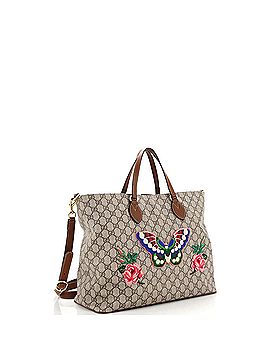 Gucci Convertible Soft Tote Embroidered GG Coated Canvas Medium (view 2)
