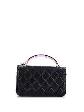 Chanel Classic Top Handle Flap Phone Holder with Chain Quilted Lambskin (view 2)
