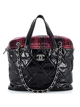 Chanel Portobello Zip Tote Quilted Glazed Calfskin and Tweed (view 1)