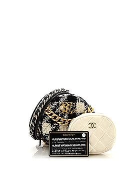 Chanel 19 Round Clutch with Chain and Coin Purse Quilted Tweed and Lambskin (view 2)