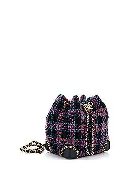 Chanel Chained Drawstring CC Bucket Backpack Quilted Houndstooth Tweed Small (view 2)