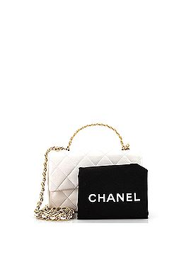 Chanel Golden Links Top Handle Flap Bag Quilted Shiny Lambskin Small (view 2)