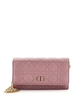 Christian Dior Caro Wallet on Chain Pouch Cannage Quilt Leather (view 1)