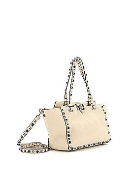 Valentino Garavani Rolling Rockstud Tote Leather with Cabochons Small (view 2)