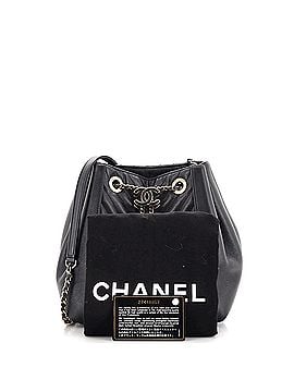 Chanel CC Chain Drawstring Bucket Bag Stitched Calfskin Medium (view 2)