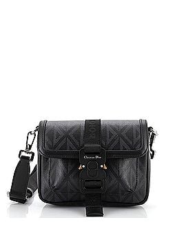 Christian Dior Hit the Road Flap Crossbody Bag CD Diamond Coated Canvas and Leather Mini (view 1)