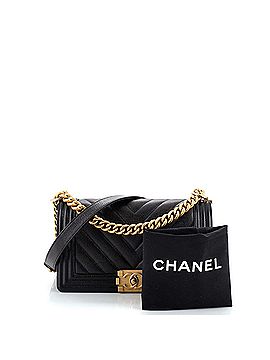 Chanel Boy Flap Bag Chevron Caviar Old Medium (view 2)