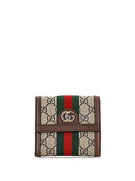 Gucci Ophidia French Flap Wallet GG Coated Canvas Compact (view 1)