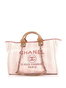 Chanel Deauville Tote Striped Mixed Fibers Medium (view 1)