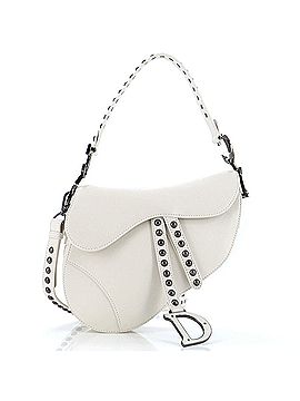 Christian Dior Saddle Handbag with Strap Crinkle Effect Lambskin with Pearls Medium (view 1)