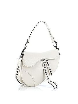 Christian Dior Saddle Handbag with Strap Crinkle Effect Lambskin with Pearls Medium (view 2)
