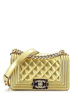 Chanel Boy Flap Bag Quilted Patent Small (view 1)