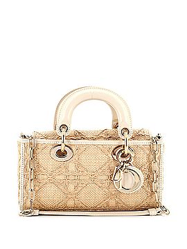 Christian Dior Lady D-Joy Bag Cannage Embroidered Raffia with Leather Medium (view 1)