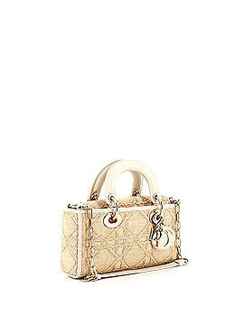 Christian Dior Lady D-Joy Bag Cannage Embroidered Raffia with Leather Medium (view 2)