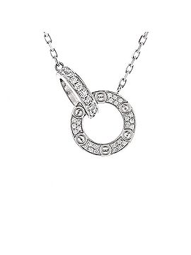 Cartier Love Interlocking Pave Necklace 18K White Gold and Diamonds (view 1)