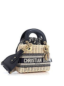 Christian Dior Lady Dior Bag Wicker and Oblique Canvas Mini (view 2)