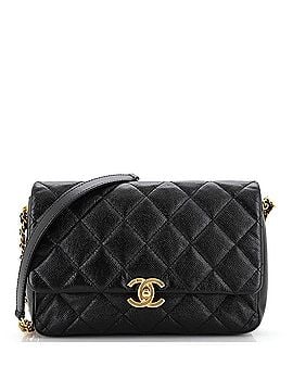 Chanel Chain Melody Flap Bag Quilted Caviar Medium (view 1)
