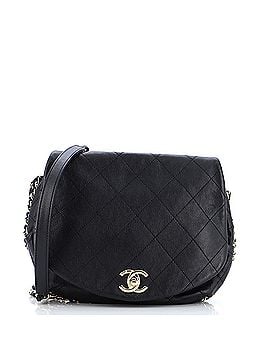 Chanel Chain Around Saddle Flap Bag Quilted Calfskin Small (view 1)