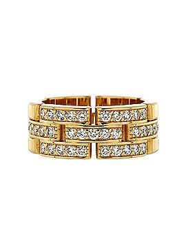 Cartier Maillon Panthere 3 Row Band Ring 18K Yellow Gold with Half Diamonds (view 1)