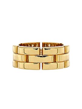 Cartier Maillon Panthere 3 Row Band Ring 18K Yellow Gold with Half Diamonds (view 2)