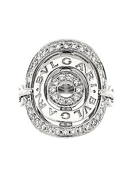 Bvlgari Astrale Cerchi Shield Ring 18K White Gold with Diamonds (view 1)