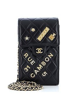 Chanel Lucky Charms Flap Phone Holder Crossbody Bag Quilted Lambskin (view 1)