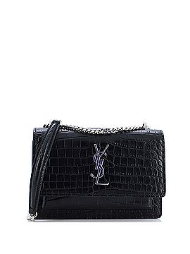 Saint Laurent Sunset Chain Wallet Crocodile Embossed Leather (view 1)