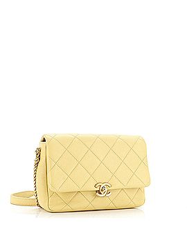 Chanel Chain Melody Flap Bag Quilted Caviar Small (view 2)