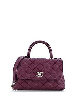 Chanel Coco Top Handle Bag Quilted Caviar with Lizard Embossed Handle Mini (view 1)