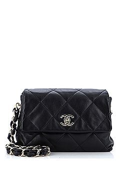 Chanel Logo Chain Strap Flap Bag Quilted Lambskin Small (view 1)
