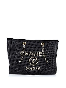 Chanel Deauville Tote Straw with Chain Detail Small (view 1)