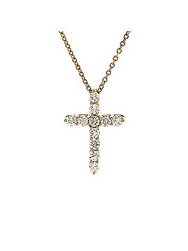 Tiffany & Co. Cross Pendant Necklace 18K Yellow Gold with Diamonds Small (view 1)