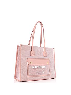 Burberry Freya Shopping Tote Canvas with Leather Small (view 2)