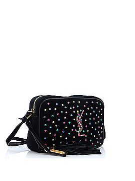 Saint Laurent Lou Camera Bag Crystal Embellished Suede Small (view 2)