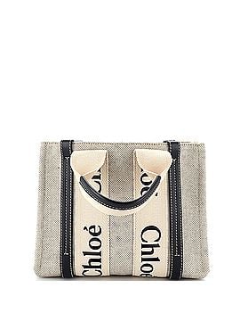 Chloé Woody Tote Canvas with Leather Small (view 1)
