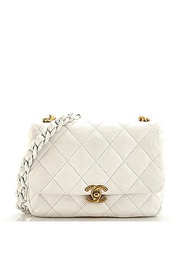 Chanel Lacquered Metal CC Flap Bag Quilted Lambskin Small (view 1)