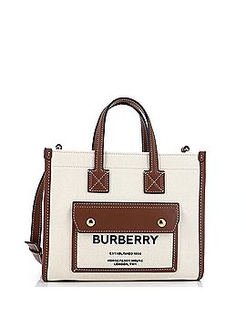 Burberry Freya Shopping Tote Canvas with Leather Mini (view 1)