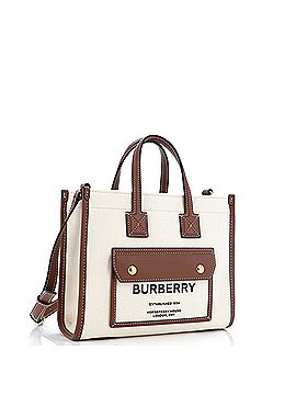 Burberry Freya Shopping Tote Canvas with Leather Mini (view 2)