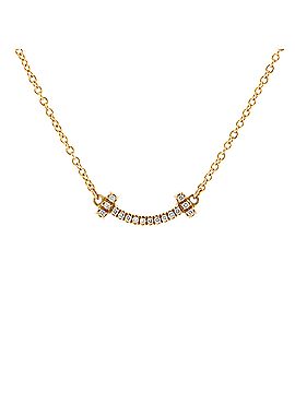 Tiffany & Co. T Smile Pendant Necklace 18K Yellow Gold with Diamonds Mini (view 1)