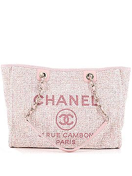 Chanel Deauville Tote Raffia with Glitter Detail Small (view 1)