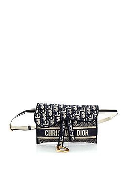 Christian Dior Saddle Slim Belt Pouch Logo Embroidered Oblique Canvas (view 1)