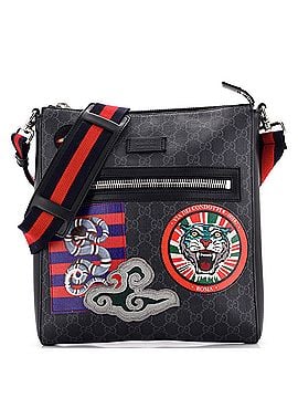 Gucci Night Courrier Zip Messenger GG Coated Canvas with Applique Medium (view 1)