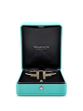 Tiffany & Co. T Wire Bracelet 18K Yellow Gold with Diamonds Wide (view 2)